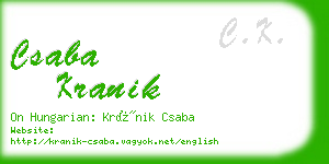 csaba kranik business card